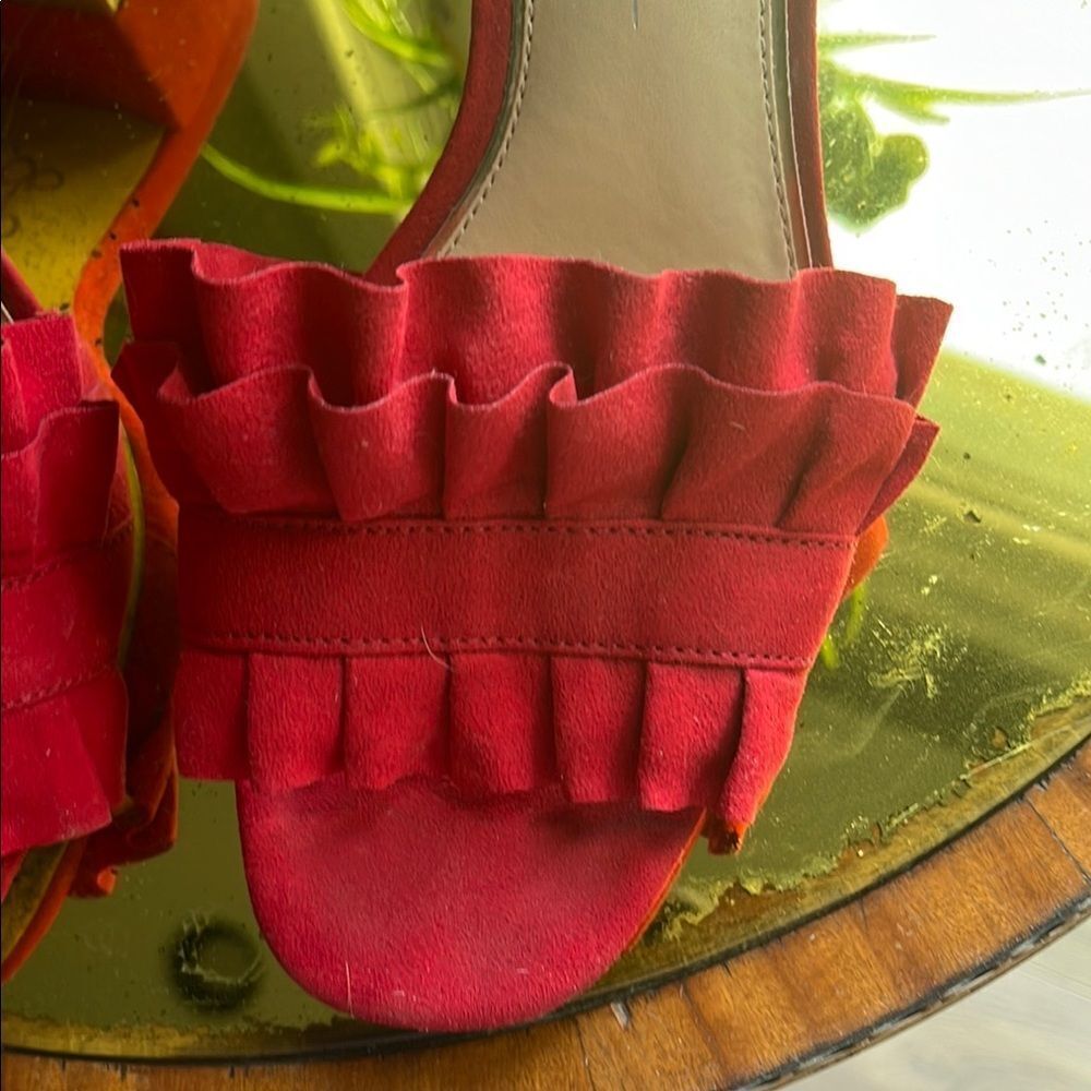 Jessica Simpson Red Ruffle Mules - Picture 2 of 4